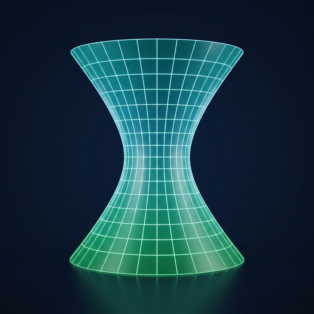 3D Hyperboloid Mathematical Surface One-sheet hyperboloid 3D graph used in structural engineering and architectural cooling towers